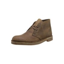 클락스 남성 부시크레 2 브라운 가죽 데저트 부츠 슈즈 12 미디엄(D) BHFO 3316
