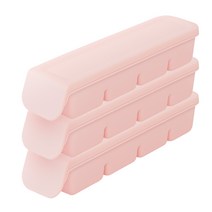 퍼기 이중 밀폐 슬림 멀티큐브 4구, 3개, 파스텔핑크