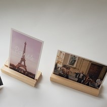 원목 명함 꽂이 사진 홀더 카드 엽서 거치대, 15cm(대)레이저각인