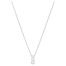 Swarovski 3부작 크리스탈 목걸이와 귀걸이 주얼리 컬렉션을 끌어들입니다 Medium 로듐 도금