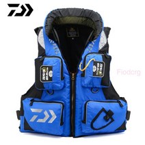 daiwa 야외 스포츠 낚시 구명 조끼 조절 메쉬 mutil-pocket 남자 수영 구명 조끼 안전 조끼 생존 조끼, xxl, 푸른