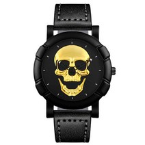 Famous Brand Men Skull Pattern Quartz Watch Fashion Casual Leather Strap Military Sports Wristwatch