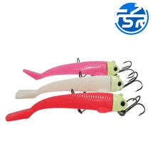 AfishLURE 지그헤드웜 3개입 풀치 갈치웜 루어낚시, 12g(White/Pink/Scarlet), 12g