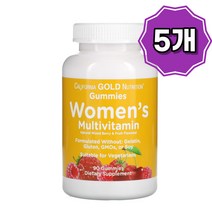California Gold Nutrition 여성 종합비타민 미네랄 과일 맛 구미젤리 90개 X 5개, 기본