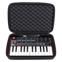 Akai Professional MPK 미니 MKII용 LTGEM 케이스 25키 울트라 휴대용 USB MIDI 드럼 패드 및 키보드 컨트롤러, B-Black