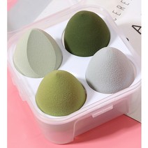 메이크업 물방울 쿠션퍼프 4P 8P 보관함세트 뷰티에그, 아보카도