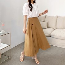 옷자락 [옷자락] 여자 여름 시원한 린넨소재 롱 스커트