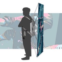 우리동네출력소 워킹배너 이동 휴먼 X배너거치대 출력 제작 인쇄, 워킹배너 1개, 패트배너 무광 코팅 1장