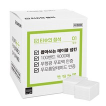 티슈의정석 무형광 무표백 업소용 대용량 뽑아쓰는 테이블 냅킨 60 80 100밴드, 100개, 90개입