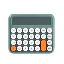 레트로 키보드 느낌 기계식 계산기, 1개, 그린&화이트