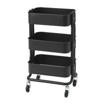 이케아 트롤리 카트 로스코그 로스훌트 3단 트레이 호르나반 이동식 선반, 로스훌트 블랙 28x38x65 cm