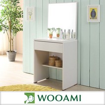 [우아미아이] [우아미가구]하니뷰600 서랍화장대(거울포함), 색상:화이트우드