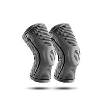 무릎 물참 보호대 구부릴때 흘러내리지않는 따뜻하게하는 시린 시림 보온대 실리콘 패드 전체 중괄호 스트랩 지원 강한 압축 보호 스포츠 패드., 회색쌍, l