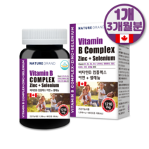 고함량 비타민B컴플렉스 활력 에너지 엽산 아연 비오틴 판토텐산 캐나다 직수입 온가족비타민 보충제, 1ea*90정*3개월분