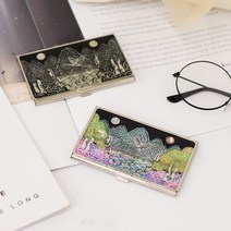 나빌레라 자개명함케이스_동물3 명함꽂이 자개공예 스틸 명함집, 십장생-각인추가