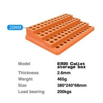 1pc ER11 ER16 ER20 ER25 ER32 스프링 콜릿 보관 상자 Er 콜레트 하드 플라스틱 마감 상자 CNC 가공 Ce 밀링 머신, [04] ER20