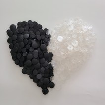 투명단추 검정단추 100개입 꼬다리 단추 버튼 슬리퍼 부자재 DIY, 검정단추100개입