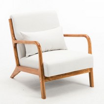 투데이라이프 1인용 쇼파 푹신한 수유 육아 패브릭 흔들 안락 의자, 화이트