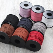 세무끈 샤무드끈 스웨이드끈 가죽끈 리본끈 1m/30m/90m, 1개, 90m-세무끈-02진밤