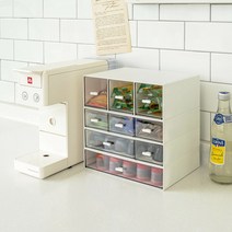 다용도정리함 미니서랍 다용도 데스크 적층식 미니 서랍 홈카페 티백 정리함, 직사각형 3칸