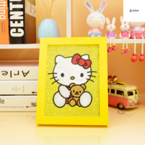 보석십자수 헬로키티 액자 키티 diy 큐빅 비즈 사각 애니 만들기, KT41