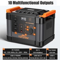 300000mAh 휴대용 태양 광 발전소 피크 2000W 발전기 배터리 충전기 캠핑을 위한 야외 에너지 전원 공급, 02 US 110V