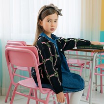 올리반 스마일체크 니트 가디건
