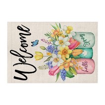 도로명주소판 건물주소 명패 12x18 인치 봄 정원 플래그 매달려 봄 장식 외부 수직 환영 정원 플래그 봄 매달려 장식 정원, 30x45cm