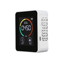 실내 공기질 측정기 농도 휴대용 산소 습도 공기 이산화탄소 미세먼지 co2 감지기 다기능 온 계 홈 디지털 감지기 지능형 품질 분석기 대기 오염 모니터 104, 협력사, 하얀색