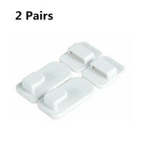 2 Pairs = 4Pcs 양면 접착 벽 걸이 ABS 접착 테이프 걸이 원격 제어 홀더 벽 저장 tv에 적합, White