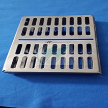 French Steel Autoclave Dental Surgical Sterilization Cassette Tray for 10 Instruments (Hti Brand), 1