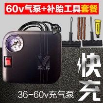 차량용 컴프레셔 배터리 전동 에어펌프 48V 72V 통용 H라인 60V 공기주입기 가정용 휴대식 1698604433, 강화 판 36 -60V _펑크수리 도