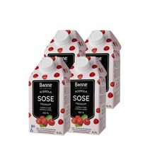 [본네] 프리미엄 아세로라 퓨레 주스 500ml, 4개