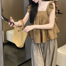 블링앤수 프릴 리본 민소매 나시 블라우스 LZZ201