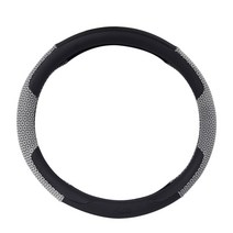 한국코리스 핸들커버 스코리아2 제주 화산재 차량용 핸들카바 365mm~380mm 공용 원형 논슬립 미끄럼방지 천공 가죽 생활방수 통풍 항균 겨울 여름 사계절 천연세라믹돌숯 무독성 국내산 명품 특허받은공법 원적외선방출 자동차 인테리어용품 파는곳 쇼핑몰, 블랙