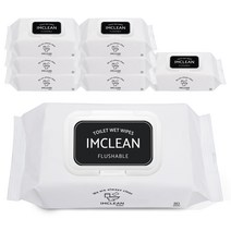 아임클린 저자극 화장실용 비데 물티슈 캡형, 80매, 8개