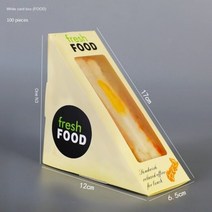 샌드위치박스 베이킹포장 버거박스 100pcs 샌드위치 상자 삼각형 가방 포장 용기 4, 002