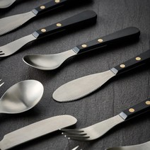 실버 커트러리 세트 디저트 포크 나이프 스푼 젓가락 카페 10종류