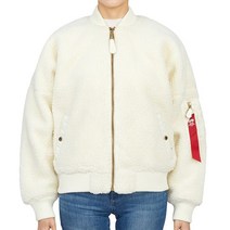 알파인더스트리 MA-1 VF 테디 108003 16 OFF WHITE 여자 패딩 봄버 자켓 오버사이즈핏