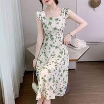 아일렛원피스 원피스 쿨 하객 홀터넥 지지미 펀치롱