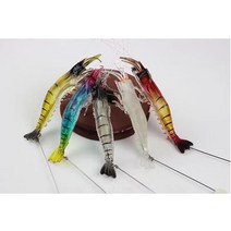 Meainna 소프트 버그 미끼 발광 바이오닉 새우 소프트 새우 바다/담수 이중 사용 하드베이트 루어낚시 쪼꼬미에기 5종세트, 8cm/6.5g, 랜덤 컬러 5개