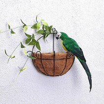 미니어쳐 35/25cm 수제 시뮬레이션 앵무새 크리에이티브 깃털 잔디 입상 장식 동물 조류 정원 소품 미니어, 03 green parrot_02 35CM