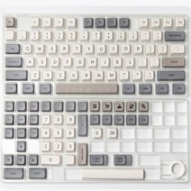 XDA 프로필 120 PBT 키 캡 염료 하위 맞춤형 미니멀리스트 흰색 회색 영어 일본어 키 캡 기계식 키보드 MX, 01 Pack by plastic bag, 01 English
