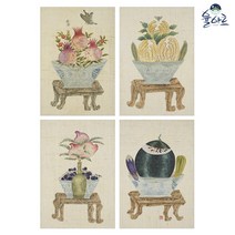 기명소과도 4폭 민화 도안 본그림 민화그리기 본 공모전 취미 원데이클래스 수업자료 컬러링 민화본, 기명소과도1, 고급 닥순지, A2