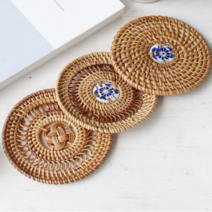 그릇 라탄 받침 받침대 컵받침 컵받침대 냄비받침대 / 색상 배송상품 : 세라믹짜임 (뚝배기받침/라탄컵홀더/컵정리대/테이블컵홀더/커피잔받침 추천)