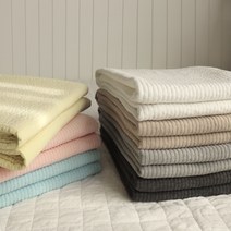 린즈홈 워싱아사순면 베이직 줄누빔 스프레드 이불 겸 침대패드 (단품), 차콜