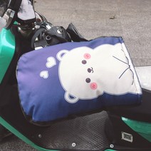 전동 킥보드 방한 방수 장갑 토시 스쿠터 전기 자전거 방한 겨울 핸드커버 겨울용품 항공배송, L + 블루 베어