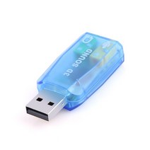 5.1 가상 외부 USB 사운드 카드 오디오 어댑터 3D 3.5mm 마이크 스피커 헤드폰 인터페이스 노트북 pc용, [02] blue