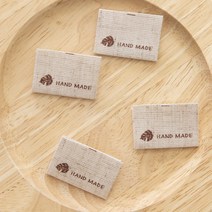 쏘잉스 6개) 린넨 끼움라벨 엔틱나뭇잎 CC0