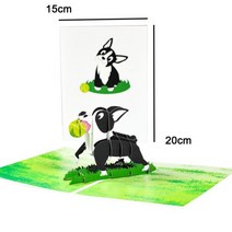 3D 팝업 카드 꽃 생일 기념일 선물 엽서 메이플 체리 트리 청첩장 인사말, Boston Terrier